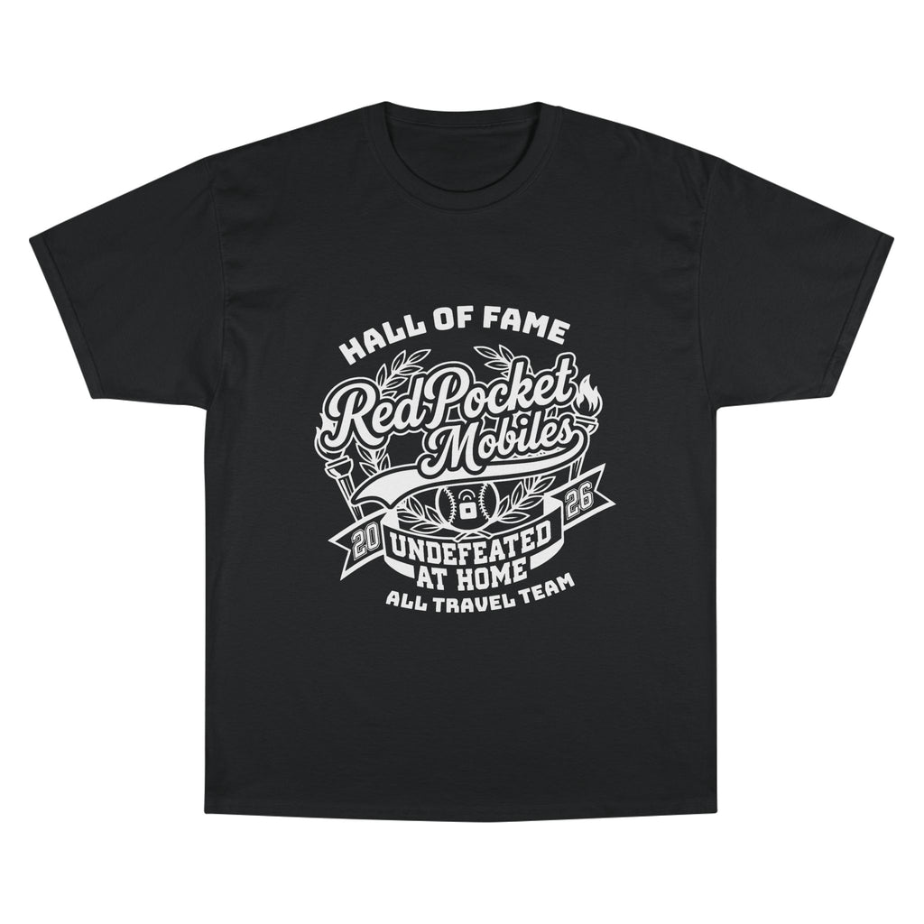 Champion T-Shirt — "Red Pocket Mobiles Undefeated At Home" Hall Of Fame Commemorative T-Shirt (Alt Logo)