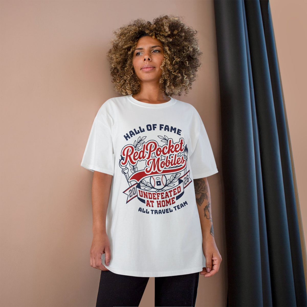 Champion T-Shirt — "Red Pocket Mobiles Undefeated At Home" Hall Of Fame Commemorative T-Shirt