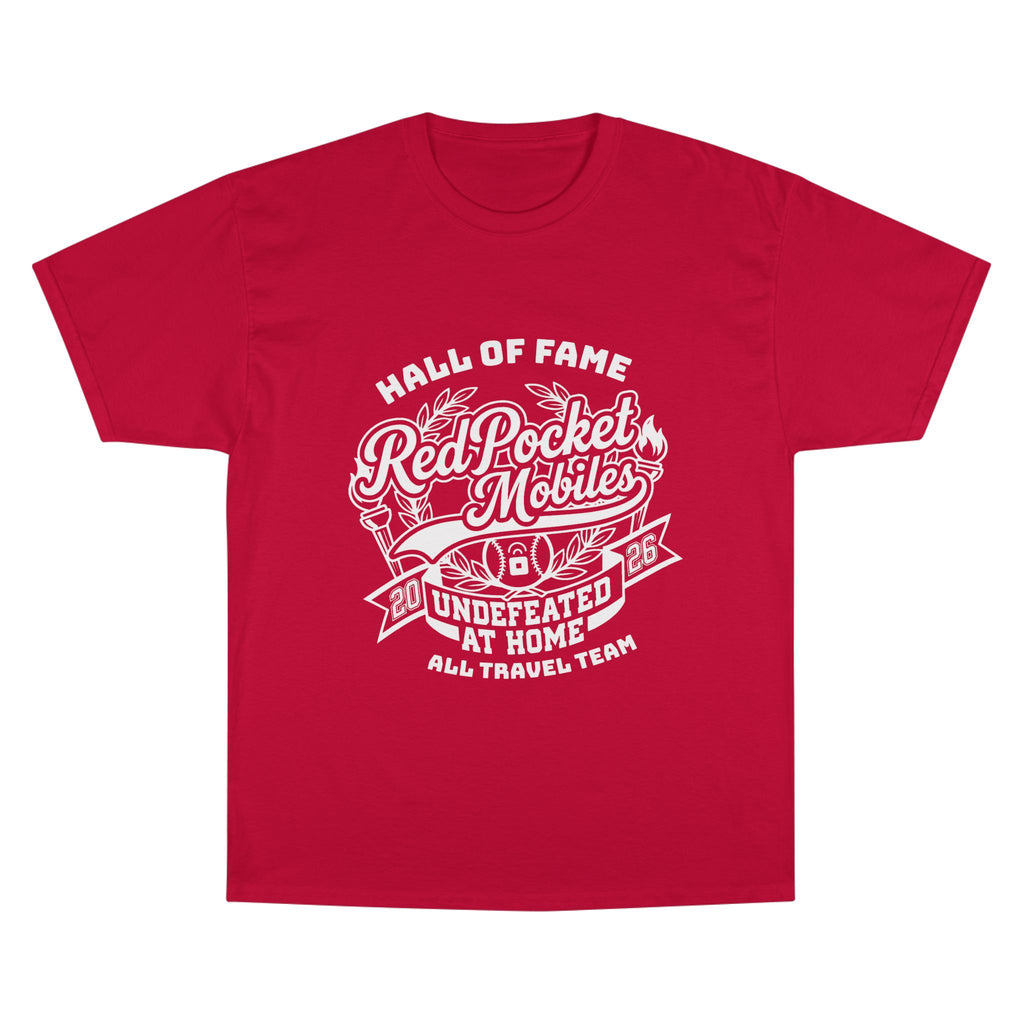 Champion T-Shirt — "Red Pocket Mobiles Undefeated At Home" Hall Of Fame Commemorative T-Shirt (Alt Logo)