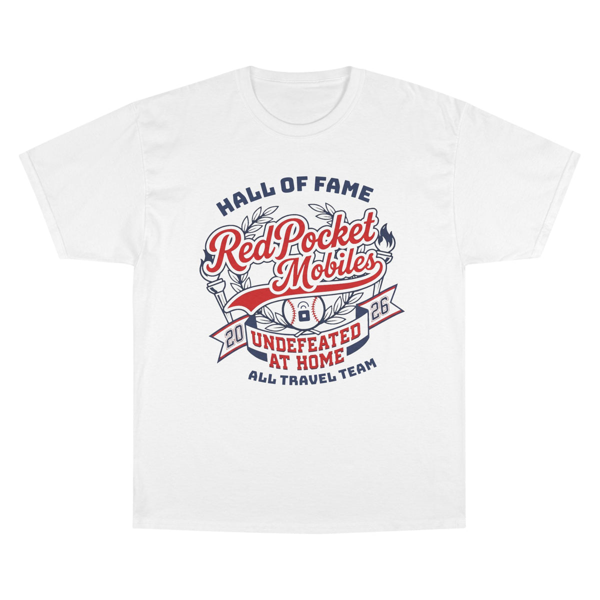 Champion T-Shirt — "Red Pocket Mobiles Undefeated At Home" Hall Of Fame Commemorative T-Shirt